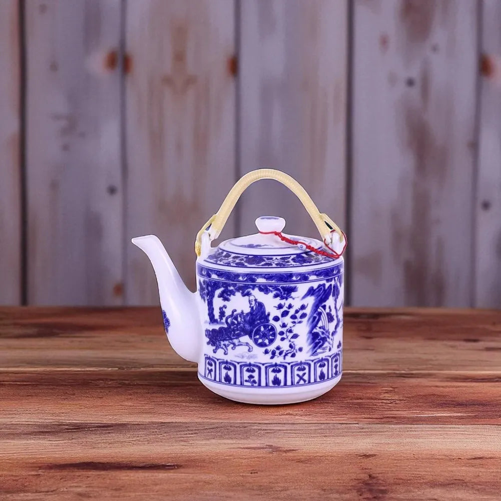Théière en céramique 2 L – Bleu et blanc pour infusion
