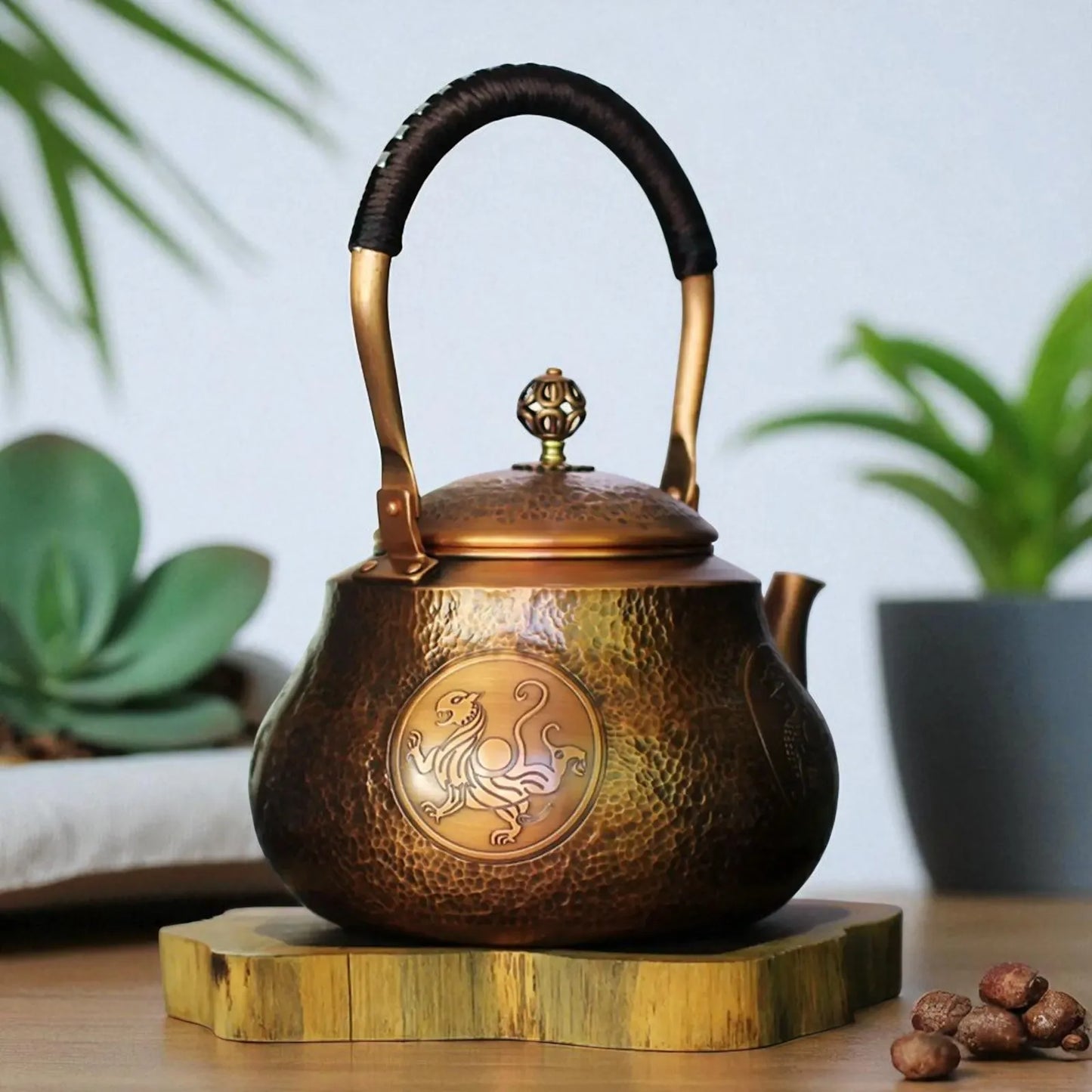 Théière en cuivre 1,5L – Distributeur d’eau, usage familial et professionnel