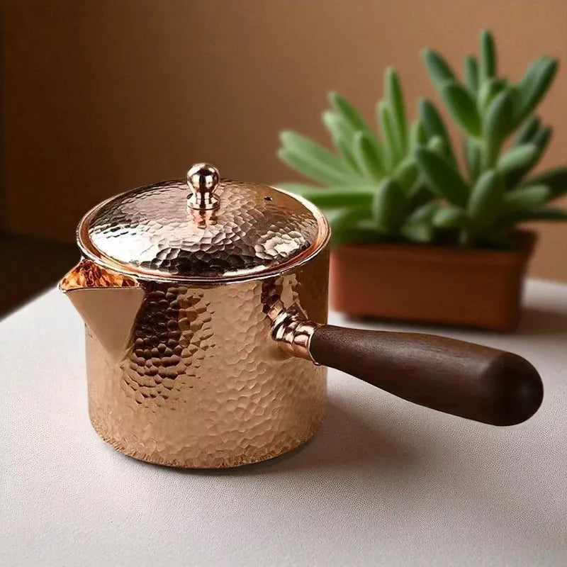 Théière en cuivre pur 400ML – Motif martelé