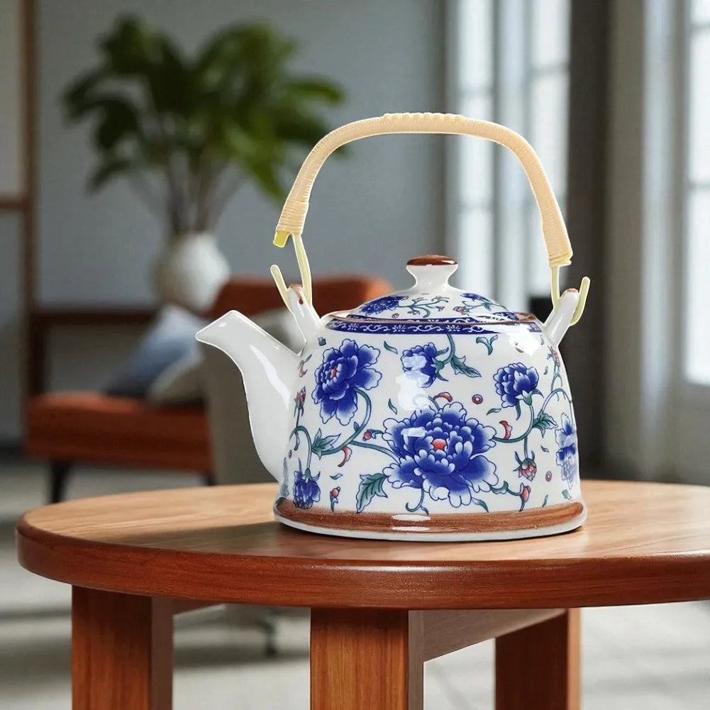 Théière en porcelaine 900 ml avec passoire – Service à thé traditionnel