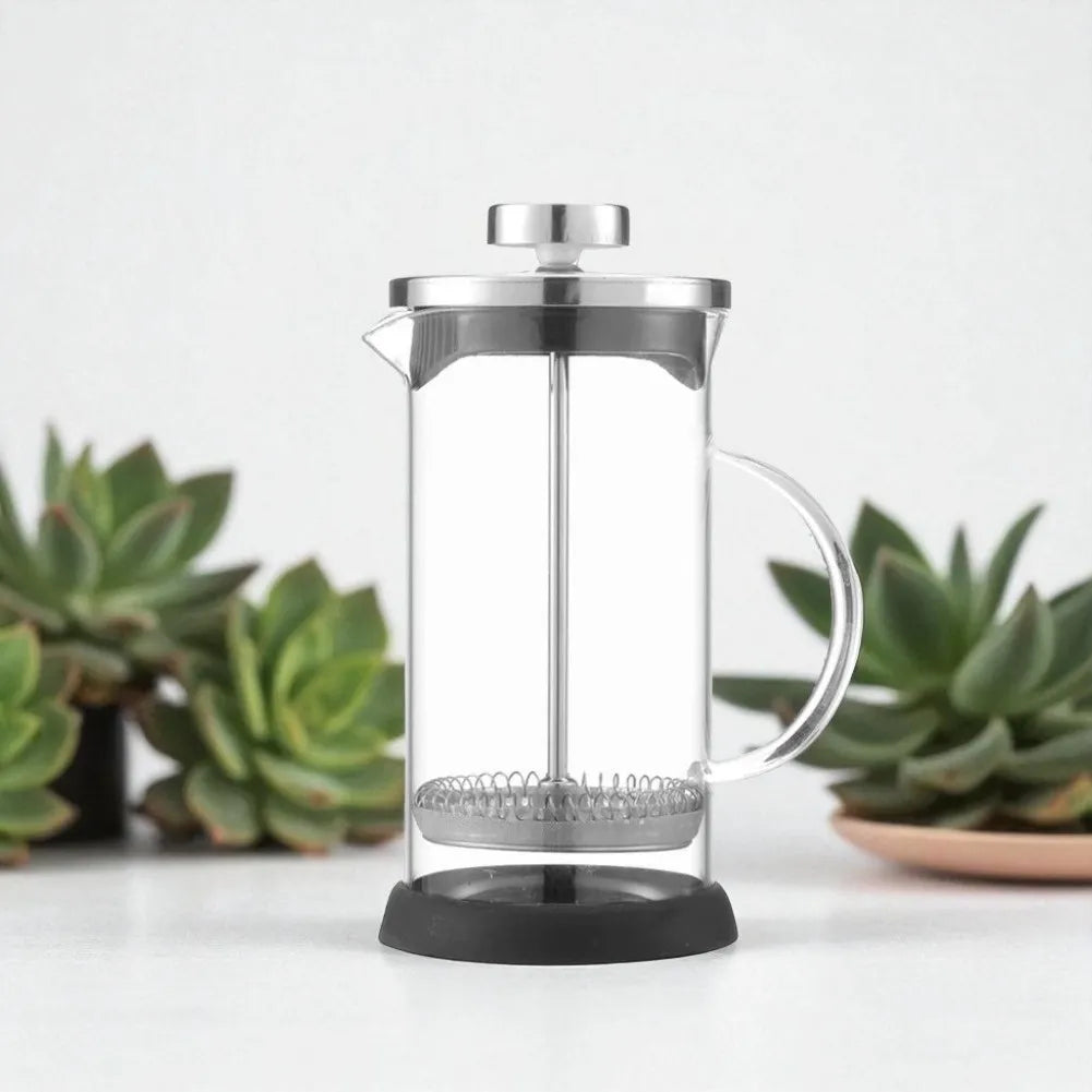 Théière en verre type presse française avec infuseur 1L