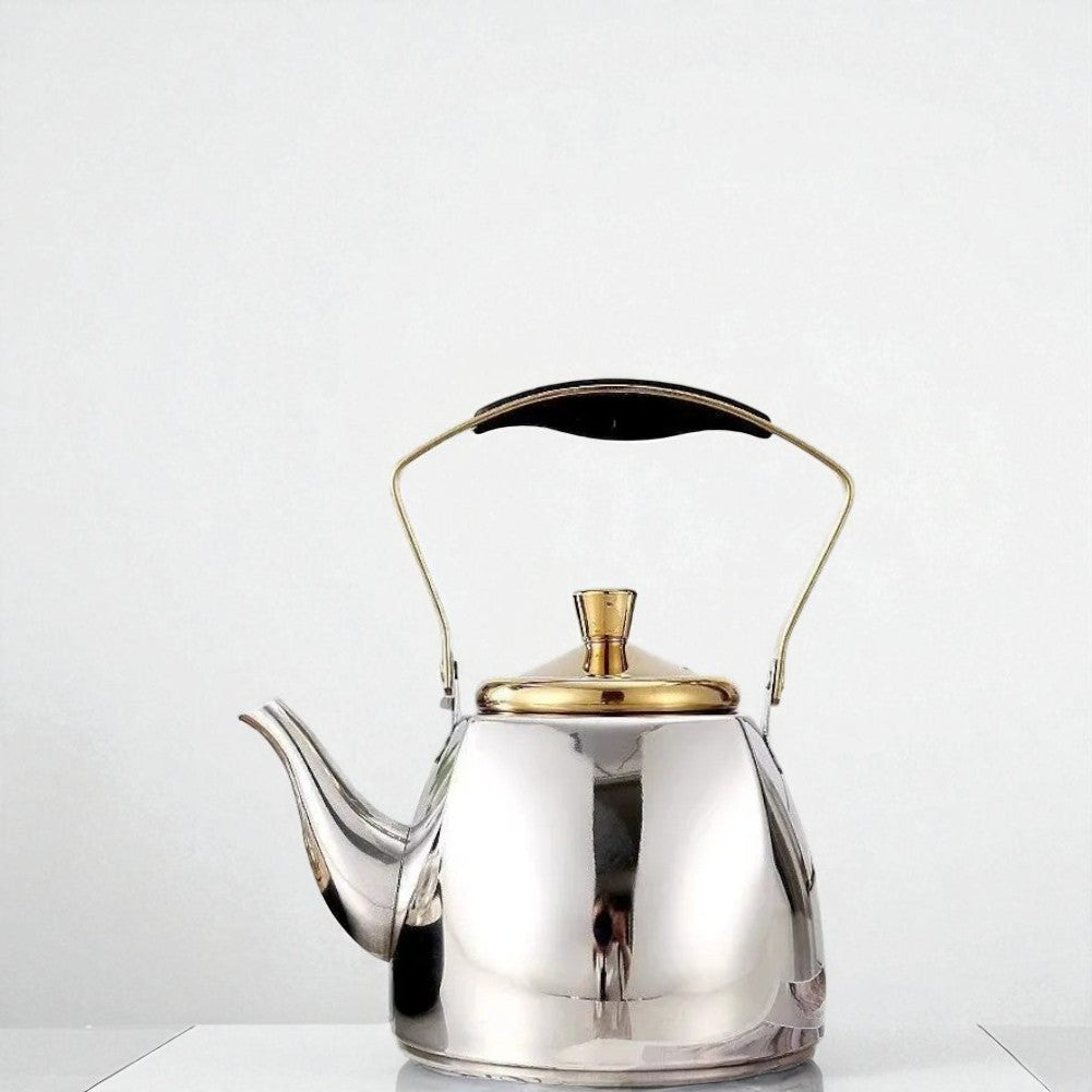 Théière carrée en acier inoxydable 1L avec filtre – Pour thé et eau