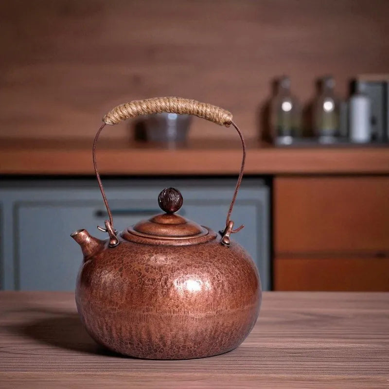 Bouilloire artisanale cuivre 1L – Manche bois de santal