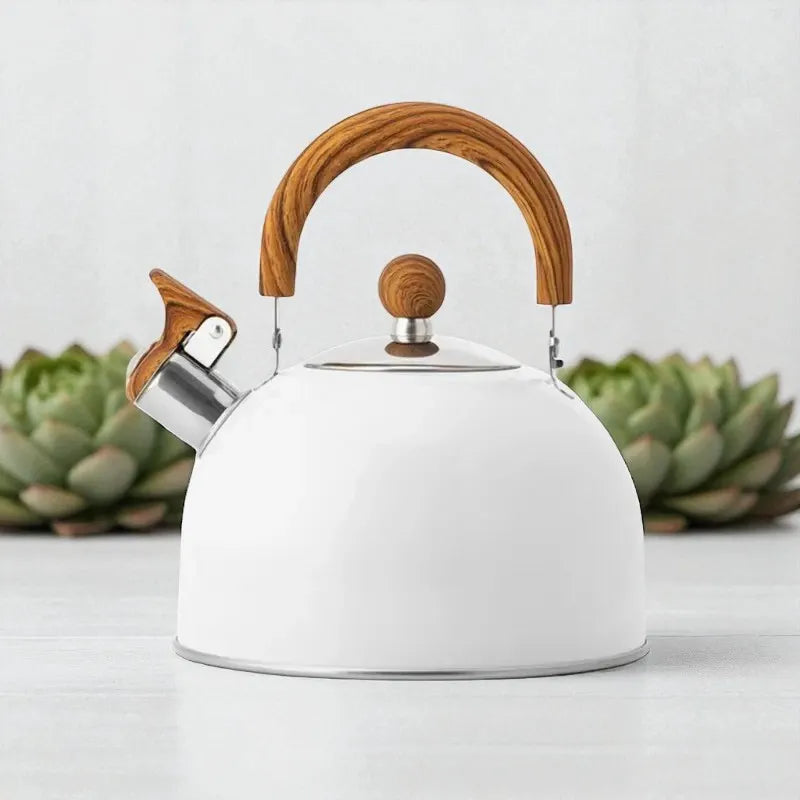 Bouilloire à sifflet en acier inoxydable 2,5L – Compatible gaz et induction