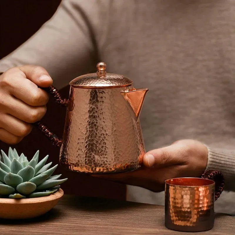 Petite théière en cuivre 400ML – Dorée, pour eau bouillante