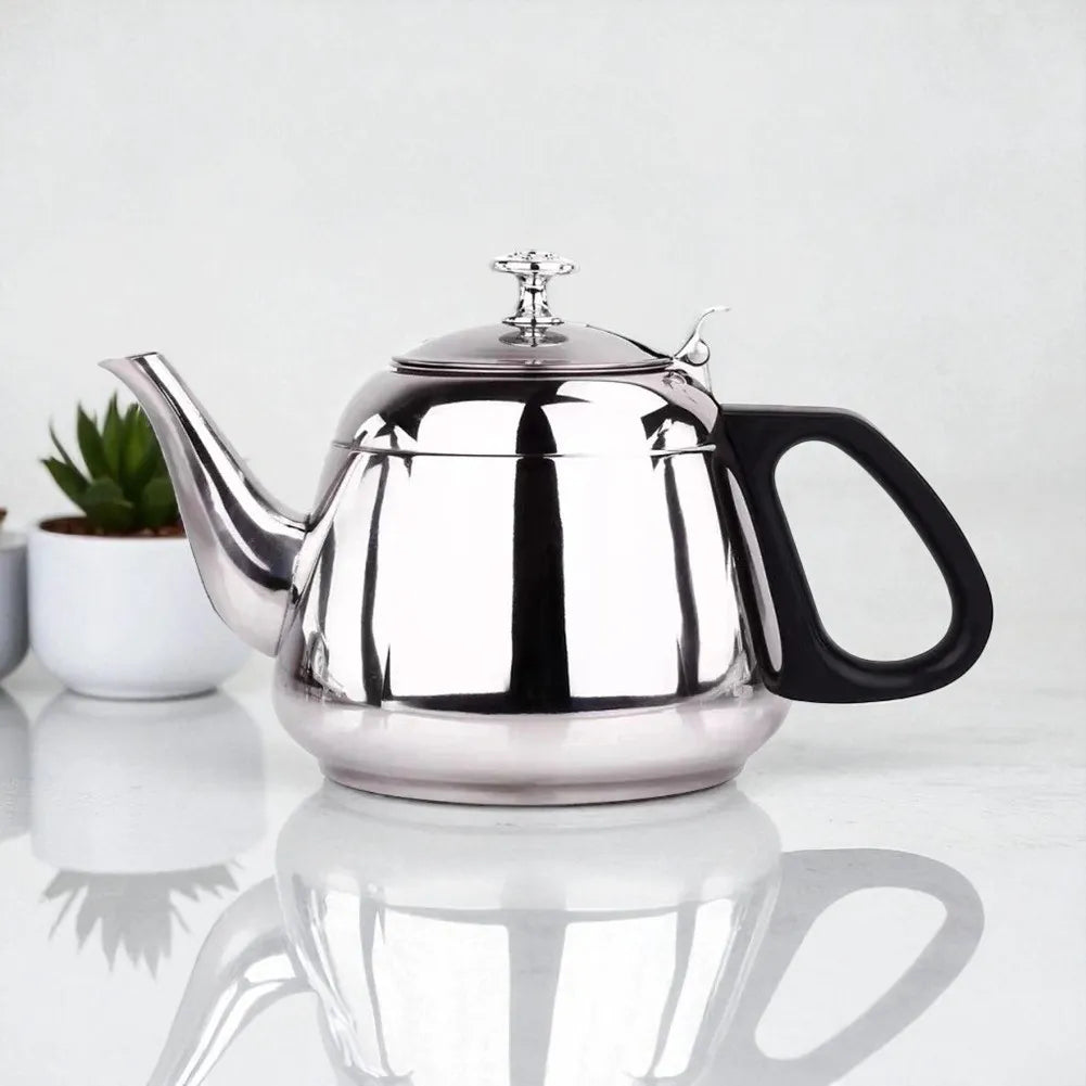Théière en acier inoxydable 1,5L – Pour thé et bouillon, sans filtre