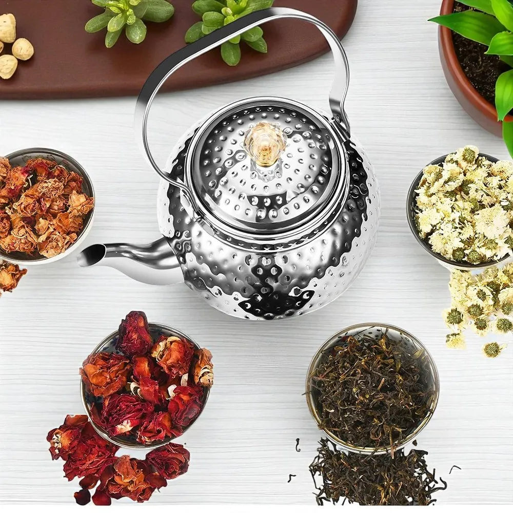 Théière en acier inoxydable Argent 1,2L avec infuseur – Pour thé et café