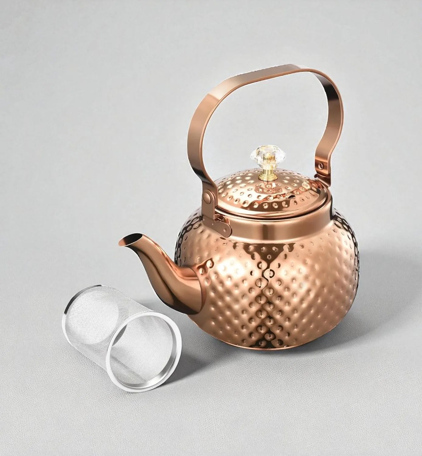 Théière en acier inoxydable Orange 1,2L avec infuseur – Pour thé et café