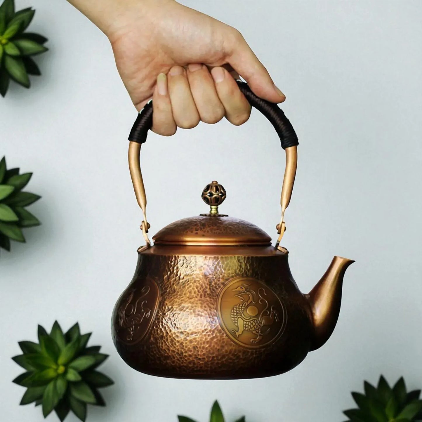 Théière en cuivre 1,5L – Distributeur d’eau, usage familial et professionnel