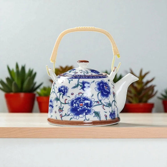 Théière en porcelaine 900 ml avec passoire – Service à thé traditionnel