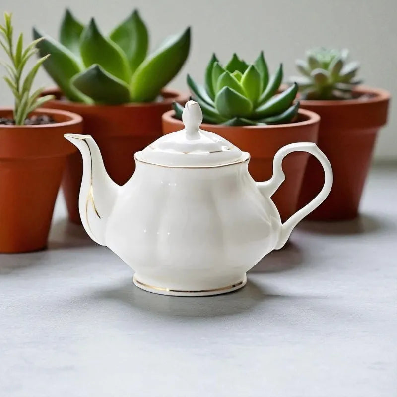 Théière en porcelaine blanche 800ML – Avec filtre