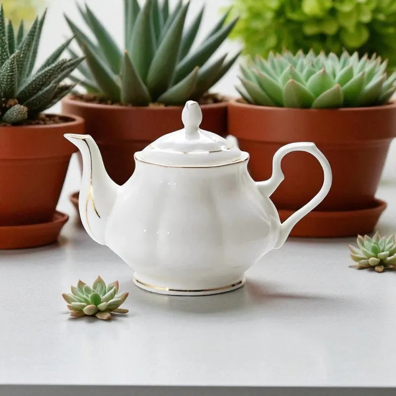 Théière en porcelaine blanche 800ML – Avec filtre