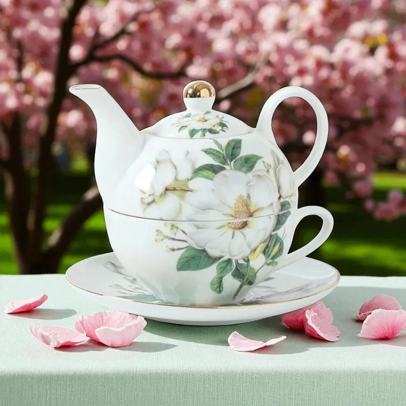 Théière en porcelaine verte 250ML avec tasse – Idéale en cadeau