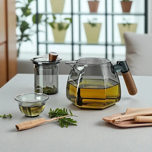 Théière en verre 600ML avec infuseur en acier inoxydable