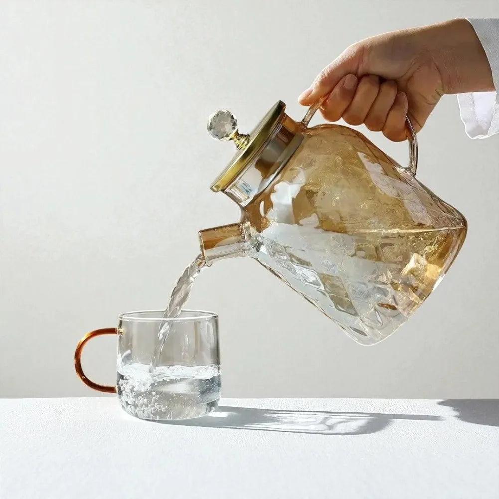 Théière en verre avec couvercle et filtre - 1,8L