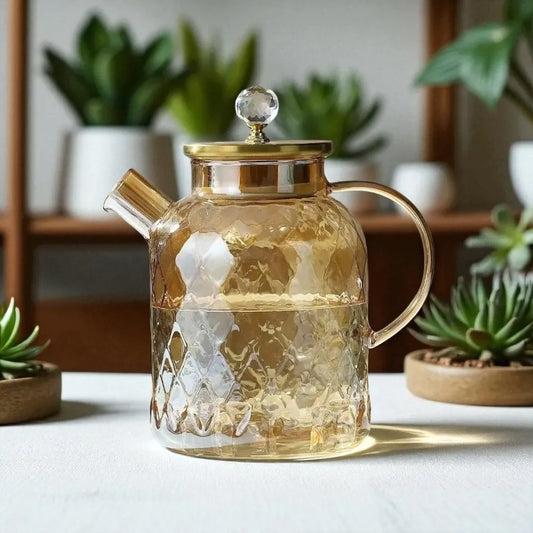 Théière en verre avec couvercle et filtre - 1,8L