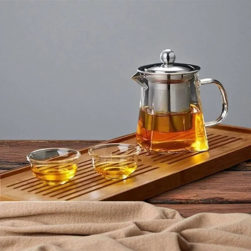 Théière en verre avec infuseur en acier inoxydable 550ML
