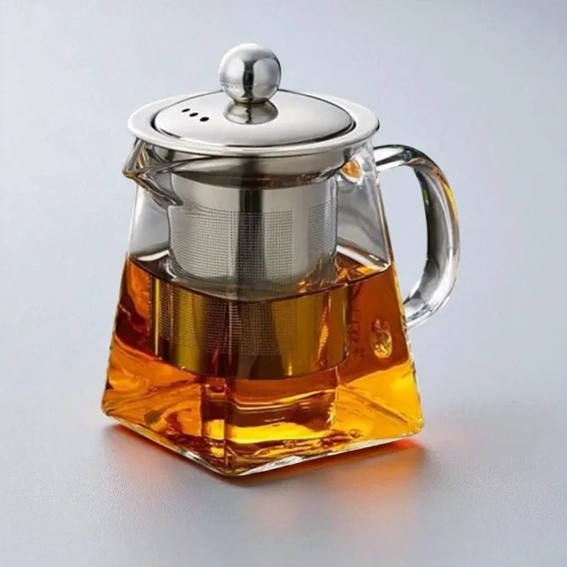 Théière en verre avec infuseur en acier inoxydable 550ML