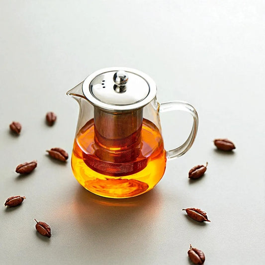 Théière en verre avec infuseur pour fleurs et thé 1.3L