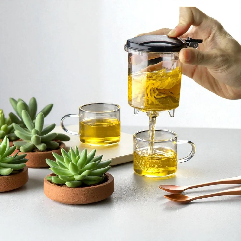 Théière en verre avec infuseur pour thé et fleurs - 750ML