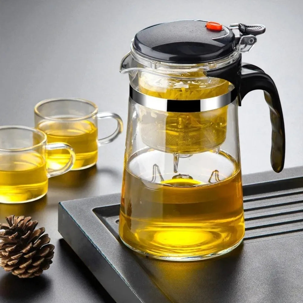 Théière en verre avec infuseur pour thé et fleurs - 750ML