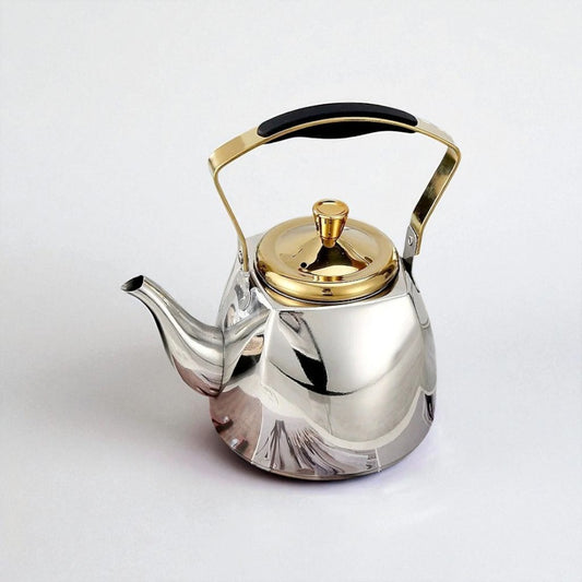 Théière carrée en acier inoxydable 1L avec filtre – Pour thé et eau