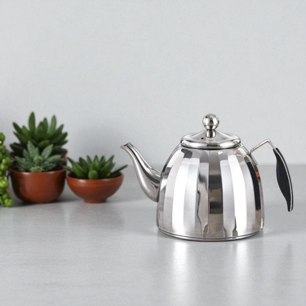 Théière en acier inoxydable 1,5L avec filtre – Pour thé et infusions